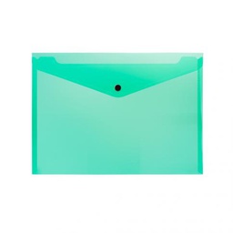SOBRE PLASTICO BEAUTONE CARTA C/BROCHE VERDE