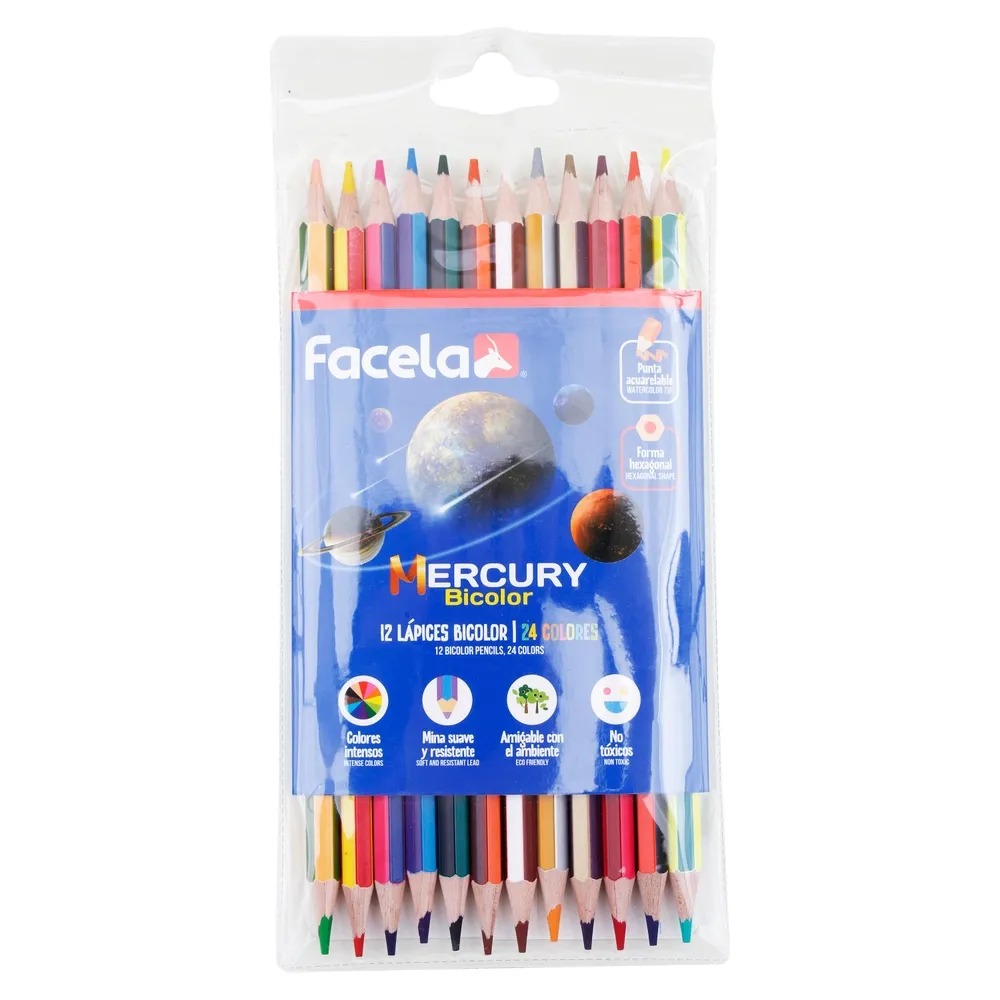 CRAYON FACELA MERCURY BI COLOR 12-24 COL.
