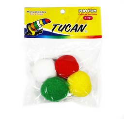 [DIST00120] BOLSA DE POMPOM MARCA TUCAN GRANDES 1.75 4UNI.