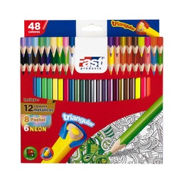 [DIST00328] CRAYON DE MADERA FAST TRIANG. LARGO 48  COLORES