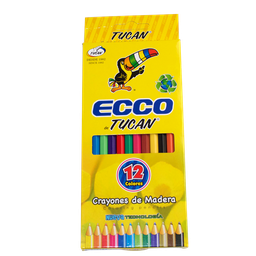 [DIST00483] CRAYON DE MADERA TUCAN ECCO LARGO 12 COLORES