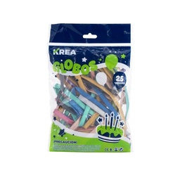 [DIST00919] GLOBO KREA 10" BX25 CROMADO COLORES