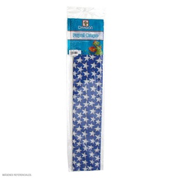 [DIST01392] PAPEL CREPE NACHO PAPER DECORADO ESTRELLAS FONDO AZUL