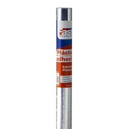 [DIST02270] CONTAC ADHESIVO FAST ROLLO ESTRELLAS PLATEADO