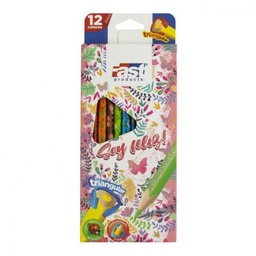 [DIST02301] CRAYON DE MADERA FAST LARGO 12COLORES D/FEMENINO