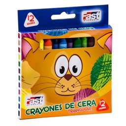 [DIST02433] CRAYON DE CERA FAST REGULAR TRIAN. 12 COLORES