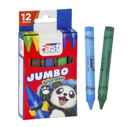 [DIST02434] CRAYON DE CERA FAST JUMBO TRIAN. 12 COLORES
