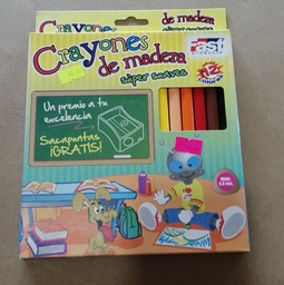 [DIST02582] CRAYON DE MADERA FAST LARGO TRIANG. JUMBO 12 COLORES