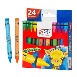 [DIST02583] CRAYON DE CERA FAST REGULAR TRIAN. 24 COLORES