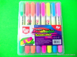 [DIST02828] RESALTADOR POINTER GEL DE 8 COLORES FP-163