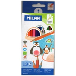 [DIST03058] CRAYON MADERA MILAN LARGO TRIANG. 12 COLORES