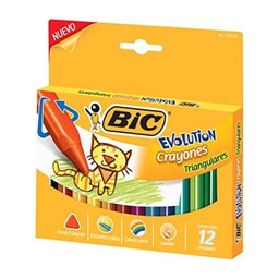 [DIST03262] CRAYON DE CERA BIC TRIANG. 12 COLORES JUMBO