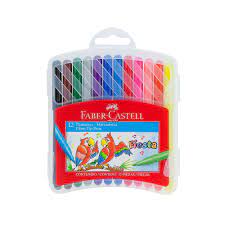 [DIST03273] MARCADOR ESTUCHE FABER CASTELL P/FINA 12 COLORES