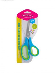 [DIST03386] TIJERA BAMBARY DE  6" ERGONO. SOFT GRIP TURQ./VERDE