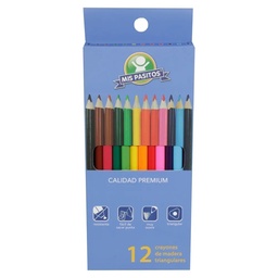 [DIST03433] CRAYON MADERA 7" PREMIUM 12 COL. MIS PASITOS