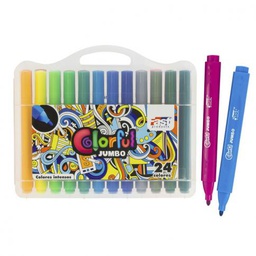 MARCADOR FAST ESTUCHE JUMBO TRIANG. 24 COLORES | Distribuidora los escudos