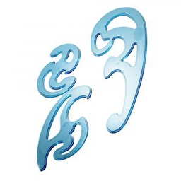 [DIST03810] PLANTILLA PARA DIBUJO ARTESCO CURVA FRANCESA PLAST. AZUL