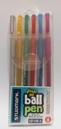 [DIST04041] BOLIGRAFOS STTUDMARK GEL GLITTER GP-106-6 (6U.)
