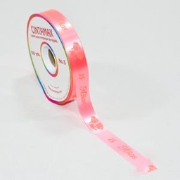 [DIST04876] LISTON CINTAMAX #5 DISEÑO 15 AÑOS COLOR AZALEA