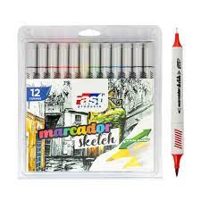 [DIST04901] MARCADOR FAST ESTUCHE SKETCH D/PUNTA 12 COLORES