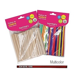 [DIST04953] PALITOS BAMBARY MADERA CORTO COLORES