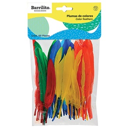 [DIST05175] PLUMAS BARRILITO COLORES SURTIDOS (BX60)