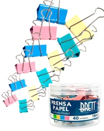 [DIST05191] PRENSA PAPEL BRETTON 41MM (CX24) COLORES SURTIDOS