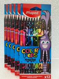 [DIST05200] CRAYON DE MADERA MAPED 862612 MONSTER 12 COLORES