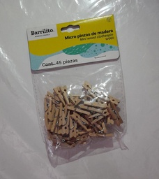 [DIST05299] GANCHO DE ROPA BARRILITO MINI P/MANUALIDADES (BX45)