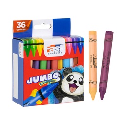 [DIST02810] CRAYON DE CERA FAST TRIANG. JUMBO 36 COLORES