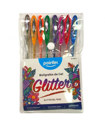 [DIST04202] BOLIGRAFO POINTER GLITTER 8 COLORES GP-2208
