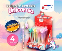 [DIST04528] BOLIGRAFO FAST BORRABLE UNICORNIOS CX20