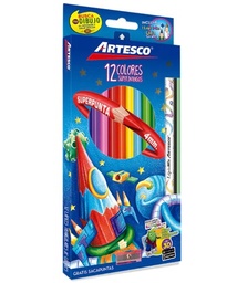 [DIST04564] CRAYON DE MADERA ARTESCO 16311011 MINA 4mm. 12 COL